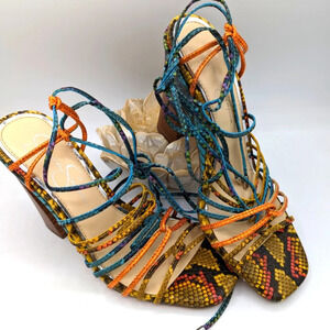 New In Box! Jessica Simpson Chunky Heels • Colorful • Strappy • Size 7